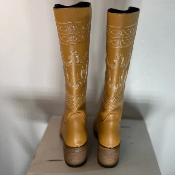 New Dingo Avalon Leather Intricate Stitch Boot Plantain Women's 8.5 Retro Boho - Picture 5 of 9